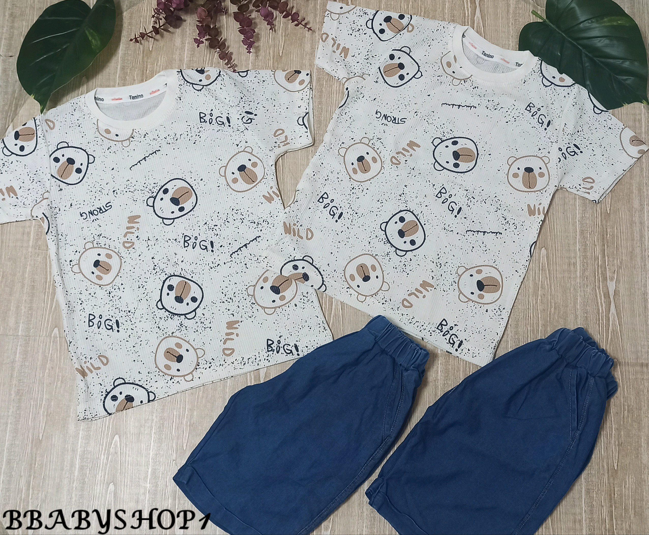 تیشرت شلوارک پسرانه بیسکویتی